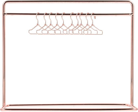 1 Set Doll Apparel Rack Doll Clothes Dry Rack Dress Garment for House Dress Outfit Gown?Rose Gold?