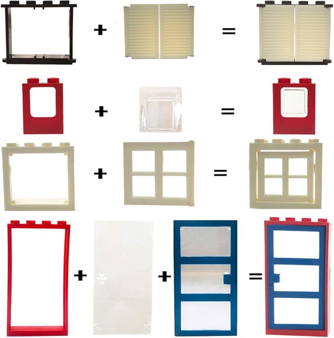 Taken All 82 Piece Windows & Doors & Fences Sets Building Block Toy -Compatible Major Brands Children Gifts