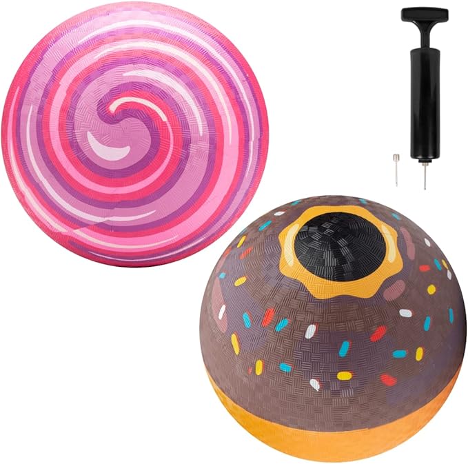 SCS Direct Gaga Ball Playground Balls (8.5 inches) w Air Pump- Durable Rubber Pack for Recess Dodgeball, Kickball, Gagaball Official Play & School -Fun Outdoor Toys & Gifts for Kids
