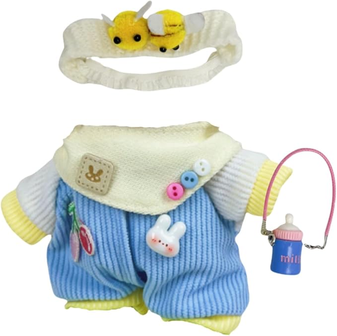 Used for Labubu Doll Outfit Clothes Designer Set,Compatible with Labubu Clothe Accessories for Doll (Blue Baby clothes-0425)
