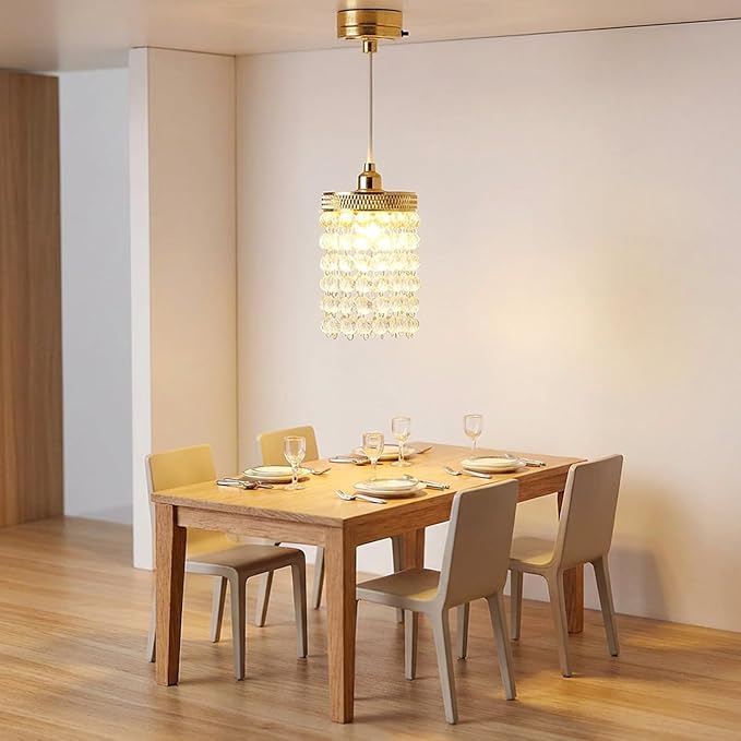 TOYANDONA Dollhouse Chandelier - 1/12 Scale Hanging Beaded Chandelier Doll House Ceiling Lights Lamp Miniature Dollhouse Lights Led Battery Operated for Doll House Decoration Accessories