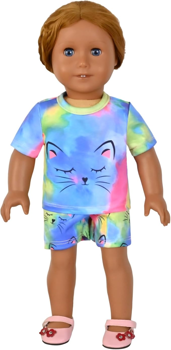 QPANCY Matching Girls & Dolls Pajamas Unicorn Pj Sets Summer Cotton Sleepwear