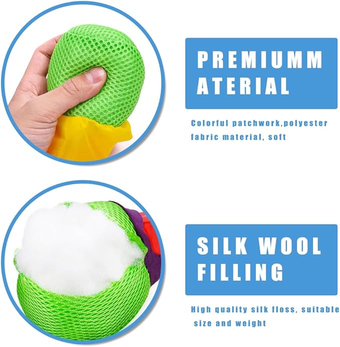 Leyndo 4 Pcs Throw and Catch Ball with Rainbow Tail, Soft Rainbow Play Ball, Sports Comet Balls Playground Toys Bulk for Indoor Outdoor Games Activities Throwing School, 25.59'' Long