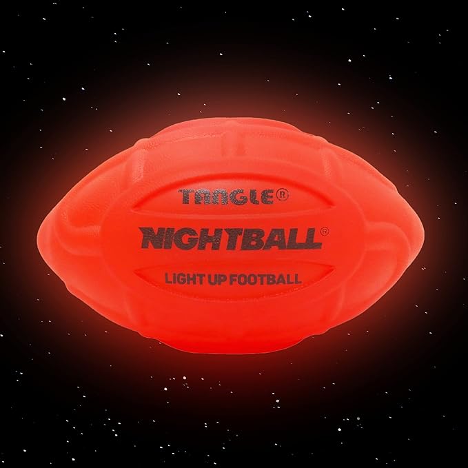 Glow in The Dark Nightball LED Football - Light up Football with Bright LED Lights - Kids and Adults, Red