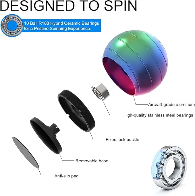 Kinetic Spinning Desk Toys, Fidgets for Anxiety and Stress for Adult Teen Cool-Stuff, Party Gifts for Christmas & Halloween (Circular)