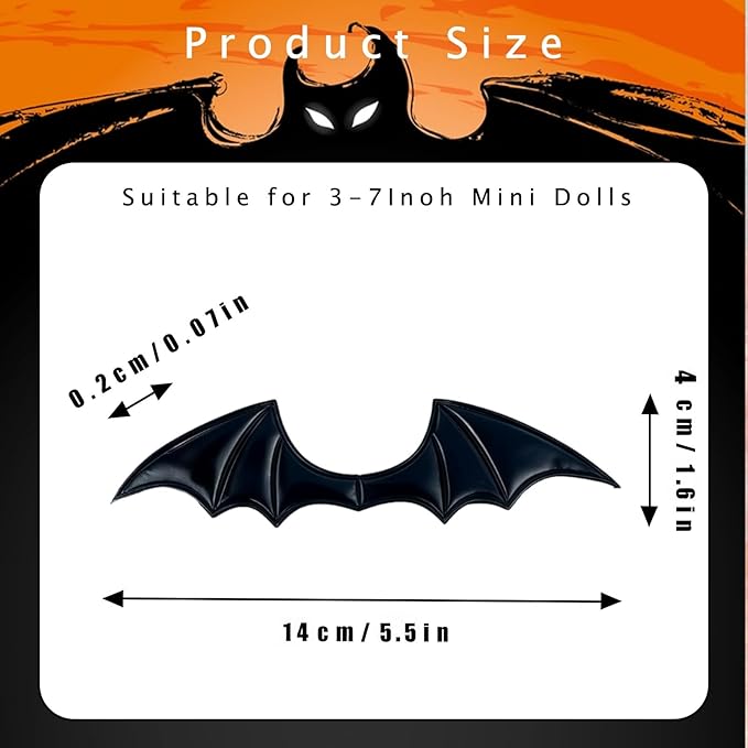 Creative Doll Accessories, 5-Piece Set of Adorable Wings, Suitable for Dolls Between 3.94-6.69 Inches (10-17 Cm), Rope-Bound, Giving Them a Pair of Wings (Doll Not Included)