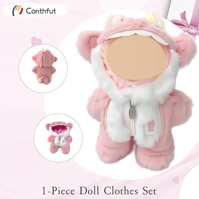 17cm Doll Clothes,Clothes for Dolls Outfit, Accessories for Dolls Clothes, Cute Clothes Set for Doll,No Doll Included (Pink Shark)