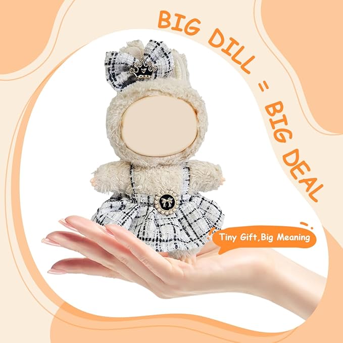 3 Pack Compatible for Labubu Clothes,17cm Doll Clothes Set,Luxury Designer Outfits,Cute Birthday Party Costumes,Valentines Day Gifts for Her Him,Stylish Fashion Wardrobe Accessories for 17cm Dolls