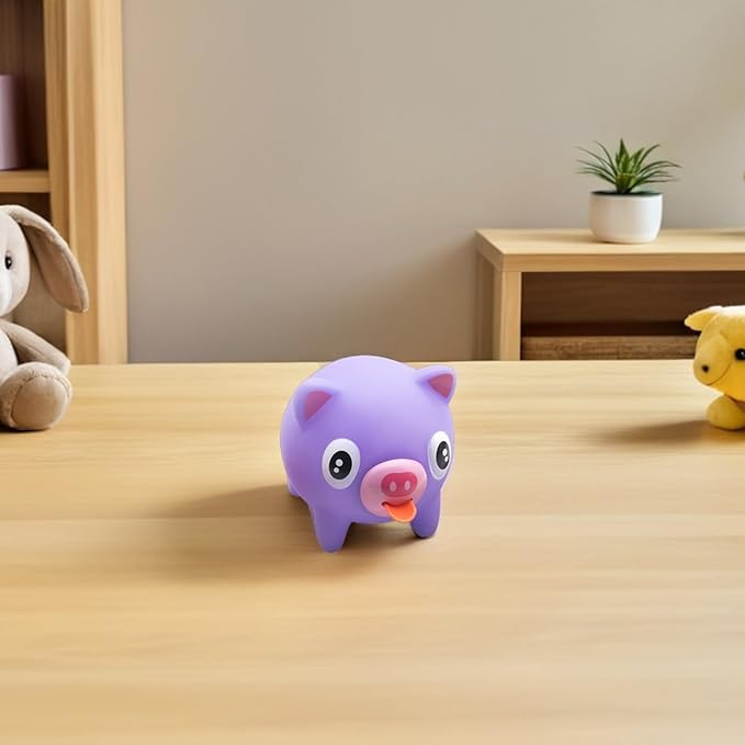 TOYANDONA Squeeze Toy for Kids - Pig Tongue Stick Out Animal Tongue Out Toy Squeeze Ball for Stress Relief Fun Kids Adults Birthday Party Favors Easter Basket Goodie Bag Stocking Stuffers, Purple