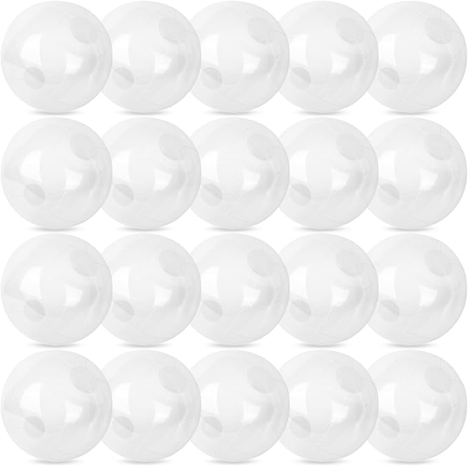 20 Pack Clear Beach Ball - 12Inch Blow Up Beach Ball Party Supplies for Kids, Inflatable Floating Balls for Summer Pool Parties, Outdoor Activities & Birthday Decorations(Transparent)
