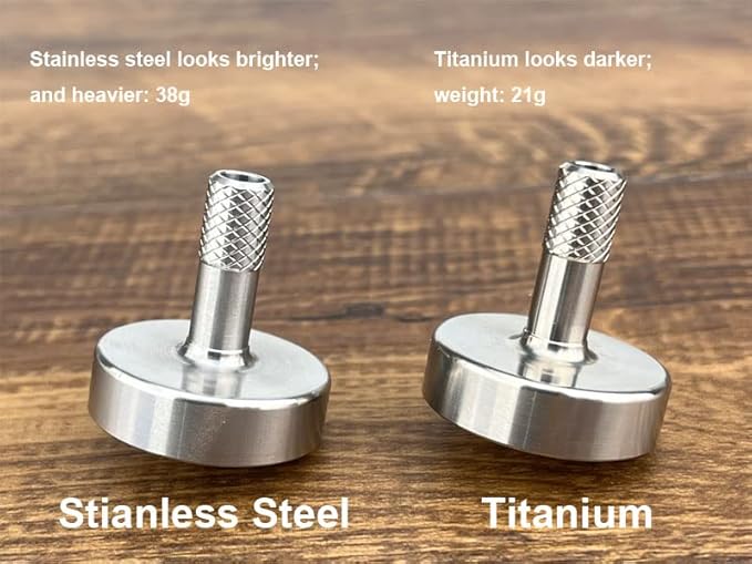 DjuiinoStar Premium Titanium Spinning Top: Lengthened Stem, Easy to Twirl, High Performance (4-7 Minutes), CNC Machined, Great Time Killer, EDC Fidget Toy DST-817