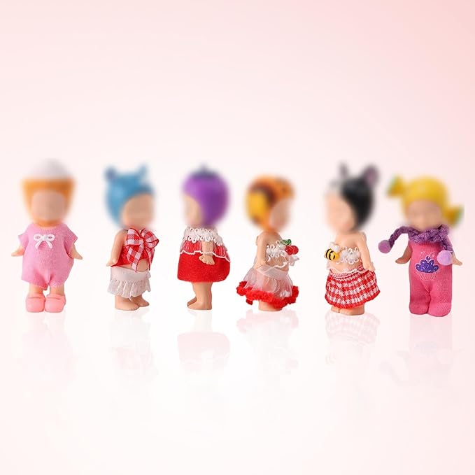 10 Sets Doll Outfits, 3 Inch/7.62cm Doll Collector's Clothing Accessories Cute Flowers Cherries Bees Dress Wear for Decoration and Display (Pink, Red)