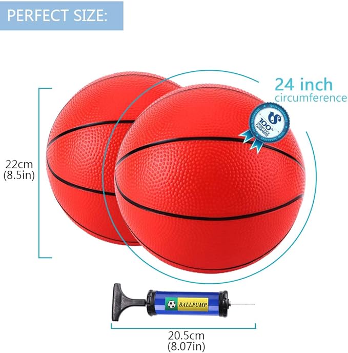 TNELTUEB Mini Basketball Replacement 8.5 Inch Pool Basketballs Ball Hoop Indoor Outdoor Toy, Fits All Standard Swimming Pool Basketball Hoop Pool Game Toy Water Games