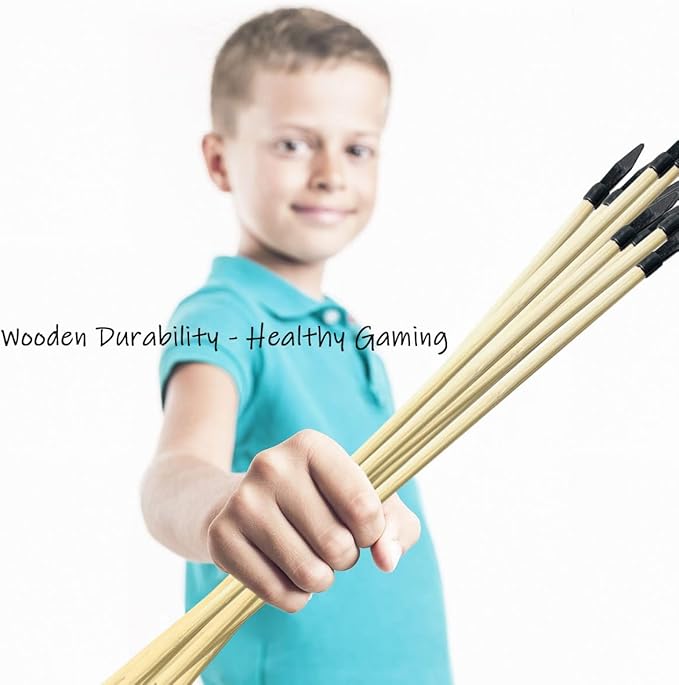 10 Pcs Wooden Arrows Soft Rubber Tips, 17 Inch Handmade Wooden Toy Arrow for Kids and Beginners, Archery Bows Outdoor Play Cosplay Costume Decoration