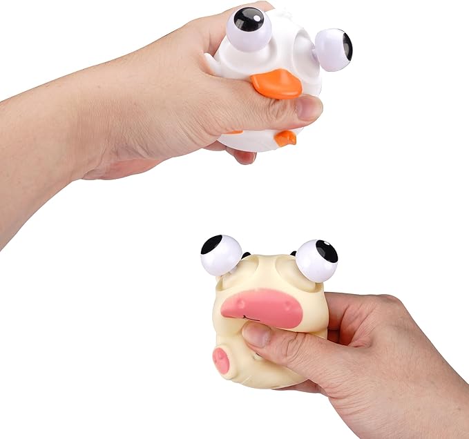 Animal Squeeze Toys with Pop Out Eyes Eye Popping Stress Relief Toy Balls Fun Fidget Gagdets for Kids Birthday Party Favors 8 Pack