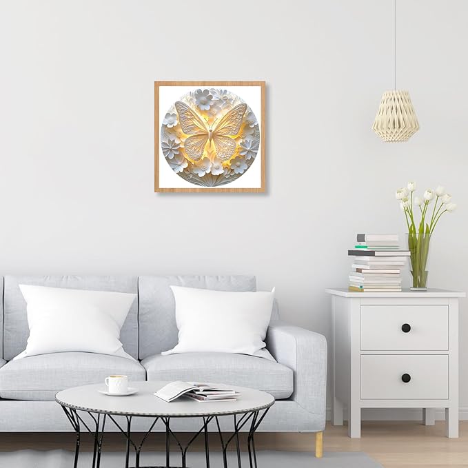 Wooden Puzzles for Adults, 210 Pieces Round Unique 3D Butterfly & Flower Shaped Wooden Jigsaw Puzzle, Easter Gift for Mom, for Adult Puzzle Lovers