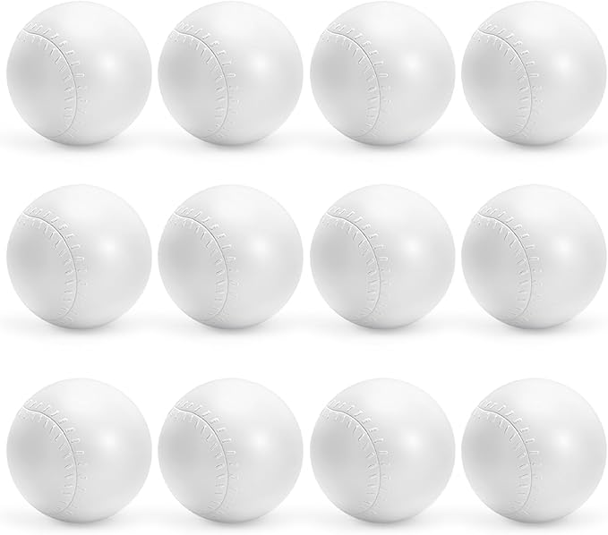 12 Pack Plastic Toddler Baseballs Replacement T-Ball Set, Baseball Hitting Practice & Training, Sports Party Gifts - Perfect Plastic Baseballs for Tee-Ball Practice