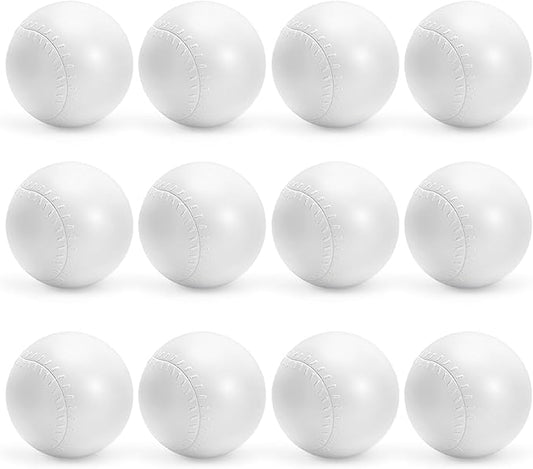 12 Pack Plastic Toddler Baseballs Replacement T-Ball Set, Baseball Hitting Practice & Training, Sports Party Gifts - Perfect Plastic Baseballs for Tee-Ball Practice
