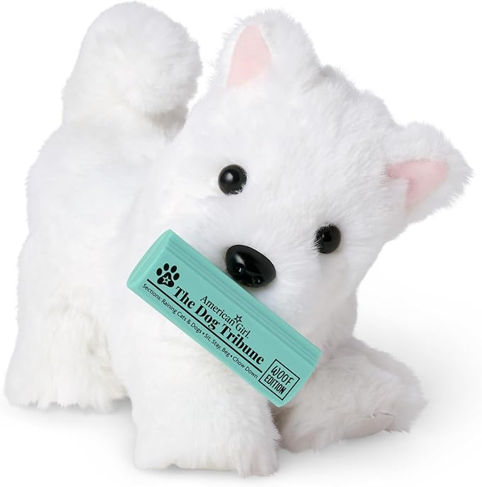 American Girl Coconut Chip White Dog for 18-inch Dolls plus Pet Accessories