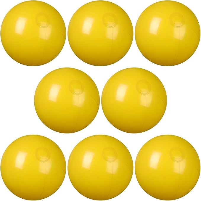 8 Pcs 12 Inch Solid Red Beach Balls Inflatable Beach Ball Bulk Large Blow up Pool Game Toys