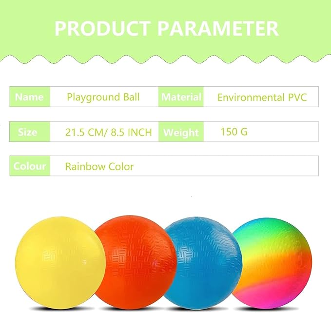 Playground Ball, 8.5 Inch Kickball for Kids Adults Indoor & Outdoor Dodgeball Handball Four Square Ball Schoolyard Game