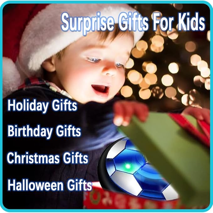 JRD&BS WINL Hover Soccer Ball Toys for Boys Girls Rechargeable Floating Soccer Ball with Led Lights Indoor Air Football Game Birthday Gifts for Kids 3-12 Yr