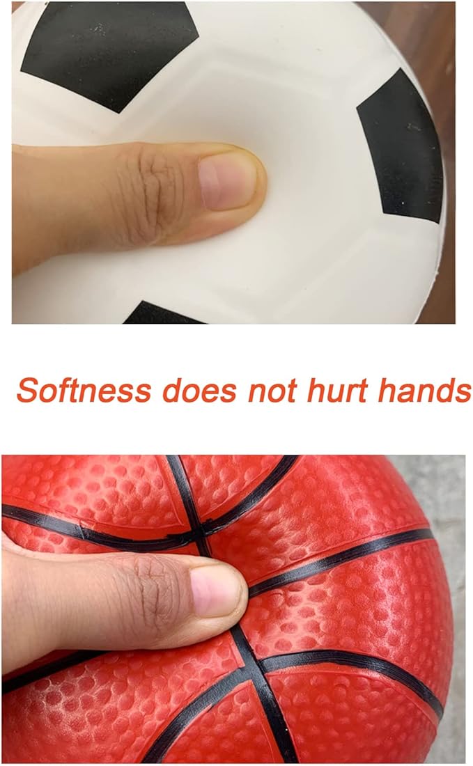 Sports Balls with Hand Pump for Kids and Toddlers - (Pack of 2) 6-Inch Diameter Rubber Sport Ball Set Includes Soccer Ball Basketball for Fun Outdoors and Backyard
