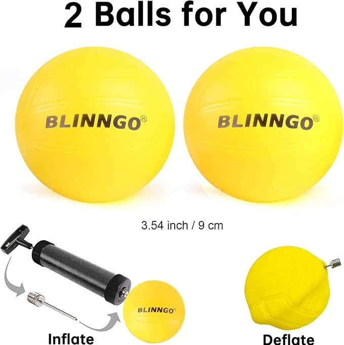 Roundnet Game Set with Balls and Patented Net, Lawn, Beach, Backyard Outdoor Game for Adults and Family