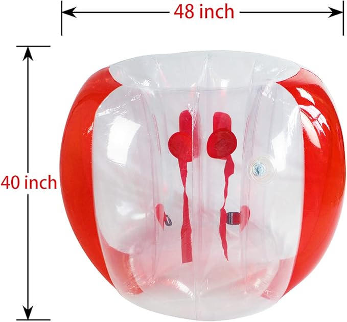 ZHUYNXIR 2 PC Sumo Ball for Adults, Bumper Bounce Balls for Kids, Inflatable Bounce Ball for Kid, Body Zorb Ball for Kids Outdoor Team Gaming Play (48 in,Red+Red)