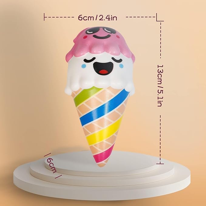 Anboor 2pcs Squishies Set Toys Squeeze Ice Cream Kawaii Slow Rising Scented Kid Toys Cute Food Collect Halloween Ideas
