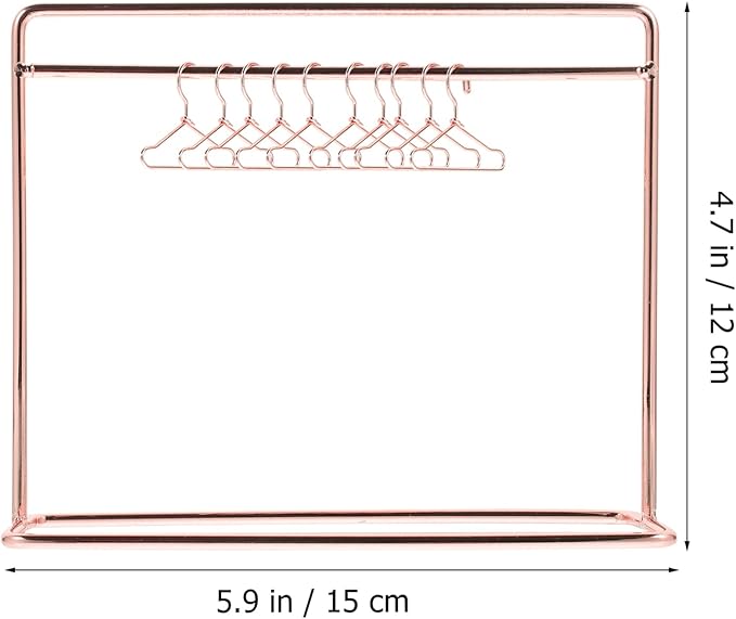 1 Set Doll Apparel Rack Doll Clothes Dry Rack Dress Garment for House Dress Outfit Gown?Rose Gold?
