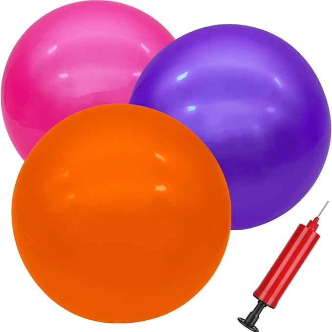 3 Pcs Inflatable Playground Balls 9 Inch Bouncy Balls with Hand Air Pump for Indoor Outdoor Play Balls for Kids