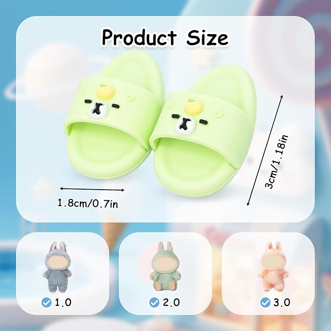 Summer Sandals for Dolls Open Toe Slippers, Cute Accessories for Photography, Display & Collectors Age Limit 15 （Green）