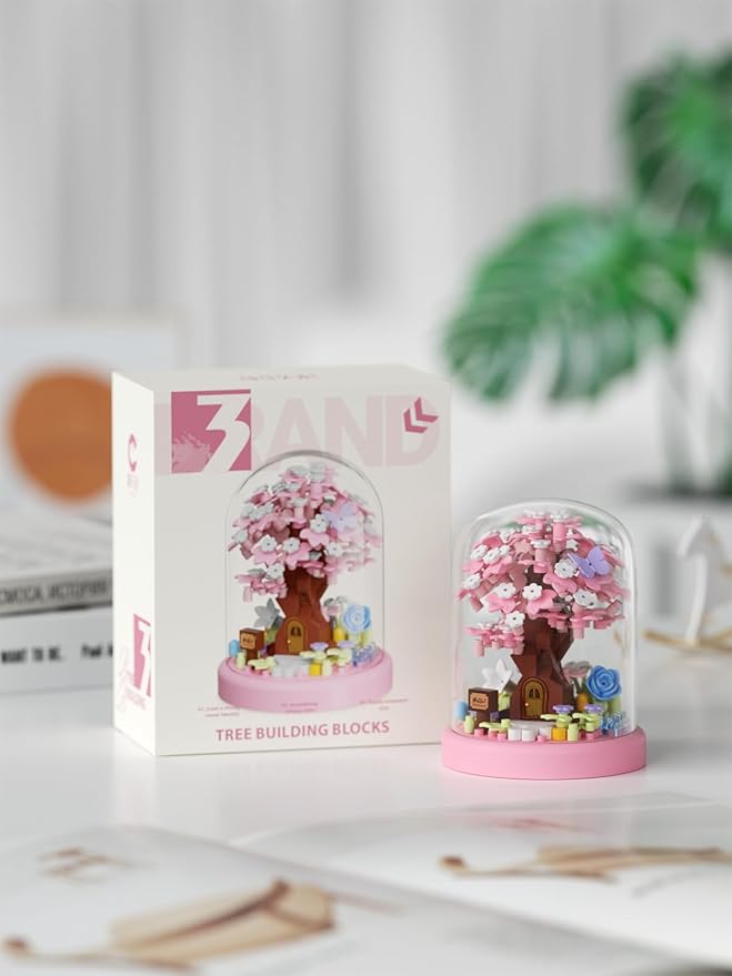Spring Cherry Blossom Tree House Bonsai Tree House Building Toy Flowers Set Ideas Building Blocks Complete with Dust Cover