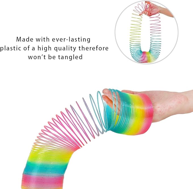 Magic Giant Rainbow Coil Toy - Jumbo Classic Multicolor Coil Spring Toy for Boys and Girls Birthday Christmas Party(4.2 x 4.2 inch)
