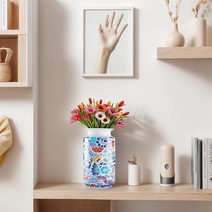 3D Puzzle Vase, 162 Curved Pieces DIY Flower Vase Craft Kit & 3D Puzzles for Adults, Creative Jigsaw Art Project Home Décor Centerpiece, (D-Blue Blossom)
