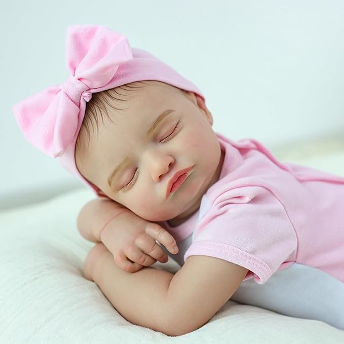 KSBD Realistic Reborn Baby Girl- 20 inch Full Vinyl Lifelike Newborn Baby Dolls, Realistic Real Life Baby Dolls Gift Set for Kids Age 3 +