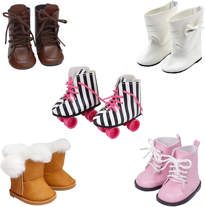 Etistta 6 Pairs of Doll Shoes 2 Pairs of Socks Fits for 18 inch Doll Shoes American Dolls Accessories
