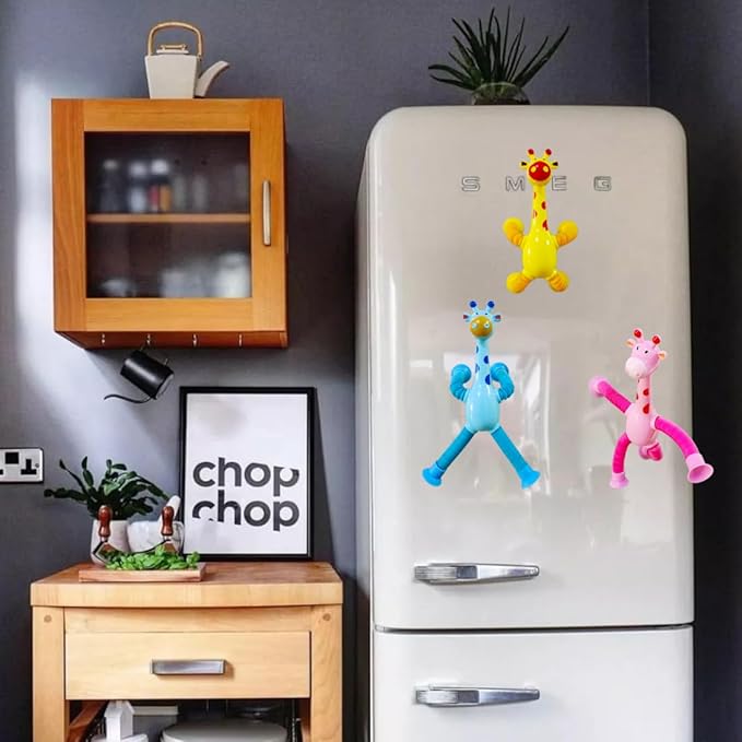 8Pcs Telescopic Suction Cup Giraffe Toys, Suction Pop Tubes Giraffe Sensory Toys, Pop Fidget Toys Bulk for Toddler Travel, Easter Basket Stuffers Party Favor Birthday for Boys Girls