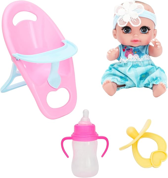 ONEST 4 Pieces 6 Inch Dolls with Accessory Cute Doll Mini Doll with Clothes Mini Dolls with Accessories