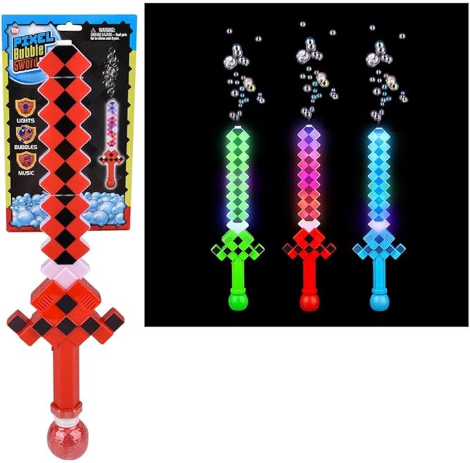 Rhode Island Novelty 20" Light-Up Pixel Bubble Sword, 1 Per Order, Style May Vary