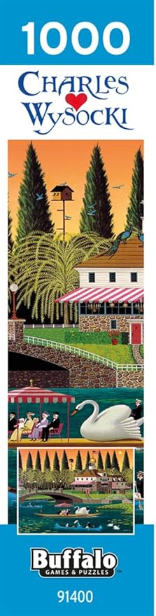 Buffalo Games – Pleasant Sunday – Charles Wysocki – 1000 Piece Jigsaw Puzzle  Colorful Puzzle for Adults – Precision-Cut Pieces, Beautiful Artwork, and Hours of Relaxing Fun