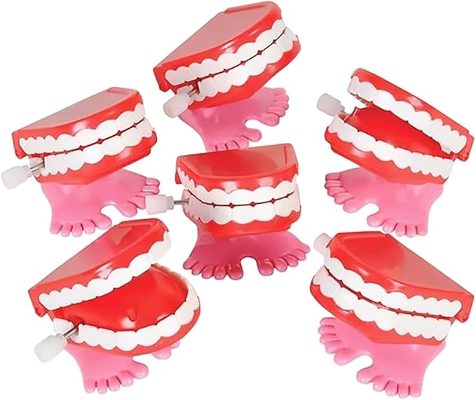 Kids' Wind Up Teeth Toy - 2-Pack Gag Gift for Party Fun and Classroom Rewards