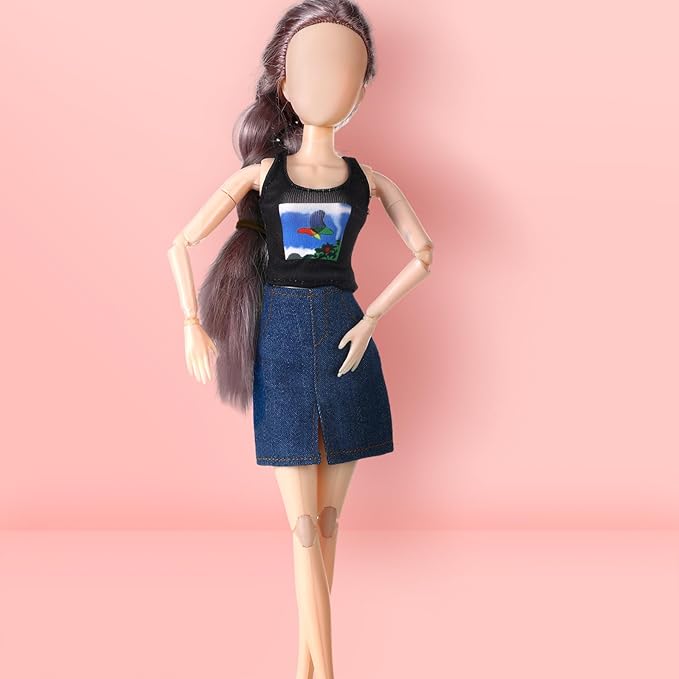 Bencailor 6 Pcs Doll Clothes for 11.8 Inch Doll Clothing Outfit Accessories Winter Coat Tops Swimwear T Shirt Dress Outfit Birthday Gift(Cool Style,Camouflage Color)
