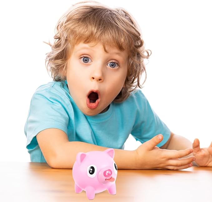 Squeezing Pig Toy, Tongue Stick Out Decompression Pig Sensory Toys – Pink Squeeze Ball for Kids Adults, Stress Relief Party Favors Stocking Stuffers