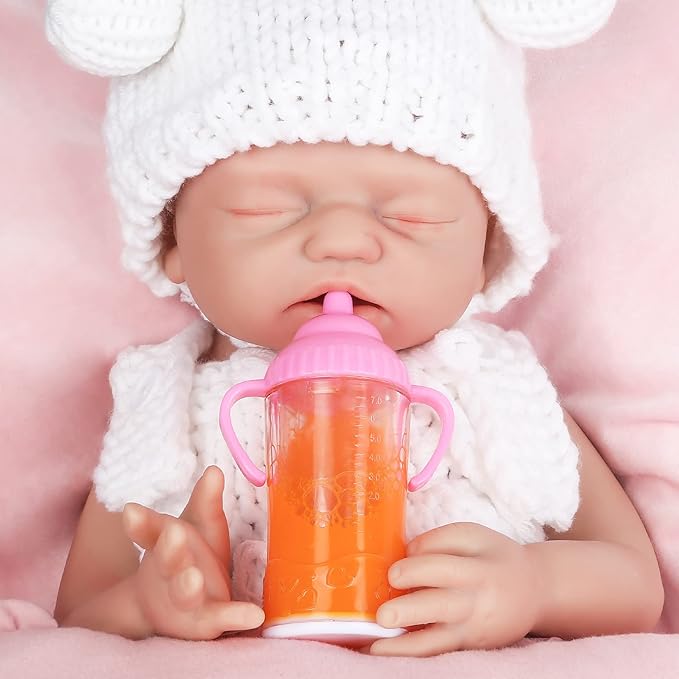 Vollence Magic Baby Doll Bottles,Magic Doll Disappearing Milk and Juice, Baby Doll Accessories Toys Baby Doll Feeding Set
