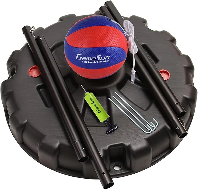 Portable Tetherball Set, Portable Water-Base Tetherball Set with Tetherball, Pole, Rope and Base for Outdoor, Backyard