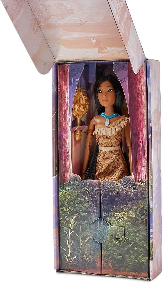 Disney Store Official Disney Princess Classic Doll (Pocahontas), 11 Inches, Includes Brush with Molded Details, Fully Posable Toy in Classic Outfit - Disney Princess Toys for Girls