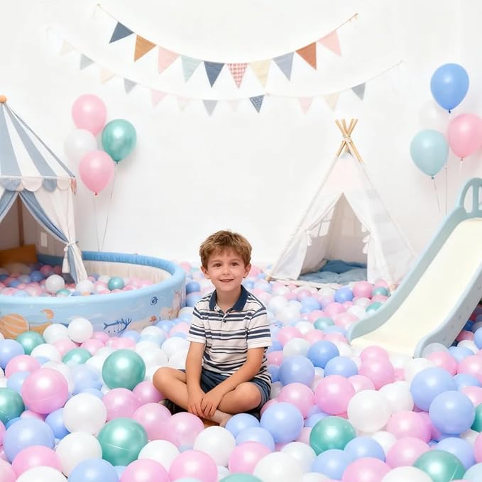 GOGOSO Ball Pit Balls for Toddlers Kids Plastic Balls for Ball-Pit Playpen Pool Baby Play Pastel BPA-Free Non Toxic Play Pastel Crush Proof Bal 50 100 200 500 1000 Count