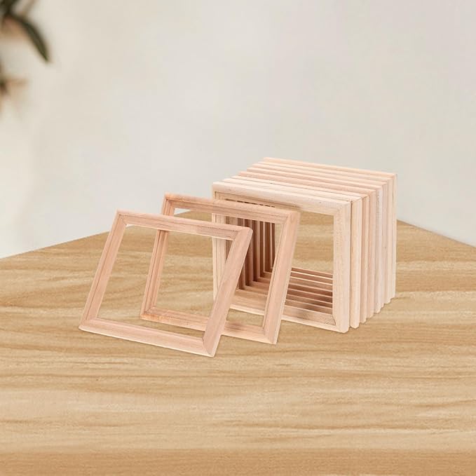 EXCEART 10pcs Mini Photo Frame Model House Decorations for Home Window Decor for Home Furniture Wood Crafts Wooden Dollhouse Miniature Photo Frame Household Products Doll House